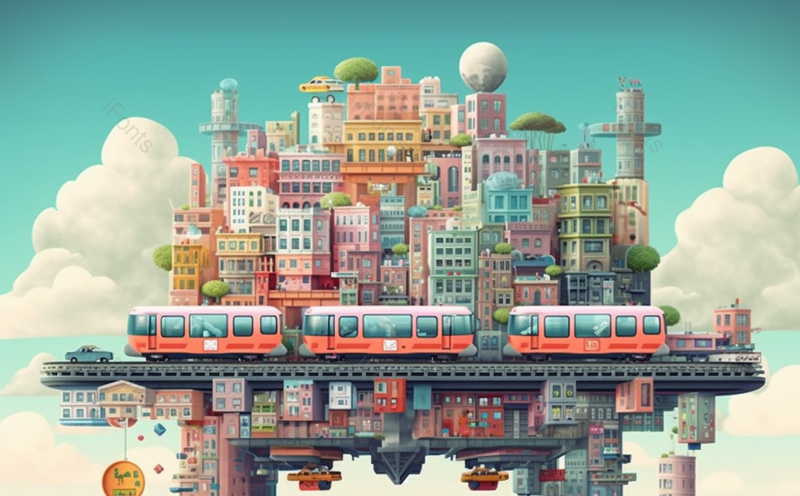 未来城市空中火车创意插画背景,插画/手绘图,插画/手绘图库,插画/手绘图下载,插画/手绘